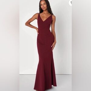 Melora Plum Deep-v Neck Dress